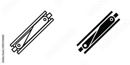 Comparison of a standard hinge and a filled or concealed hinge design in two states
