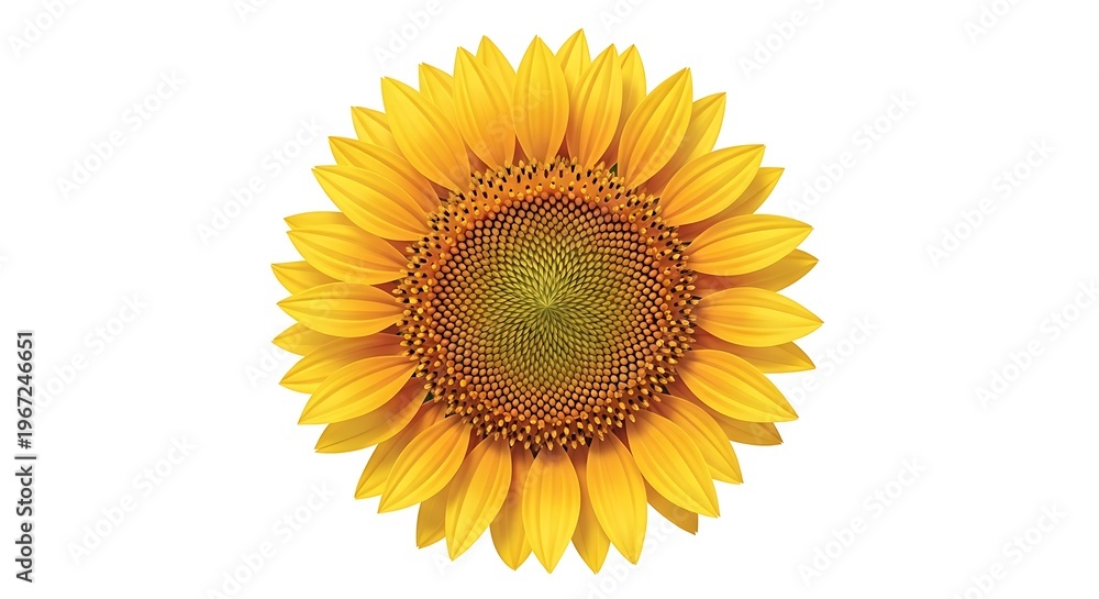 Fototapeta premium Vibrant Sunflower Close-up Isolated.