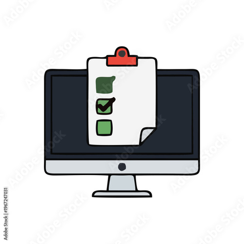 Administrative Checklist Panel Attached To Desktop Workstation