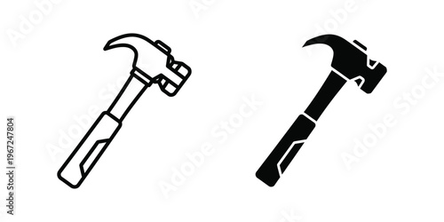 Comparison of a classic claw hammer and a modernized version with a thicker handle