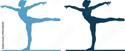 Vector illustration of ballet dancers in various poses