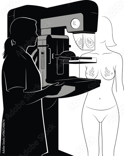 Vintage illustration of a person using an early microscope