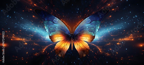 Astral vision butterfly meets cosmos,generative AI