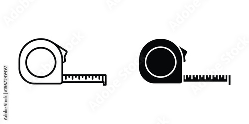 Comparison of two different tape measure designs with varying casing styles