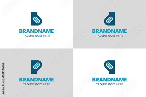 Letter B D P Q Pill Capsule Logo, symbolizing wellness, care, and trusted treatment