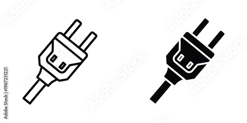 Comparison of two different electrical plug designs and their respective cables