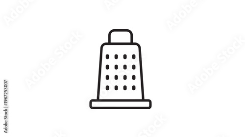 Grater kitchen utensil with four sides and multiple holes for grating food. featuring cooking tool, ingredient, shredder with culinary and