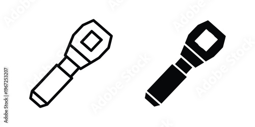 Comparison of a standard wrench and a flashlight wrench design