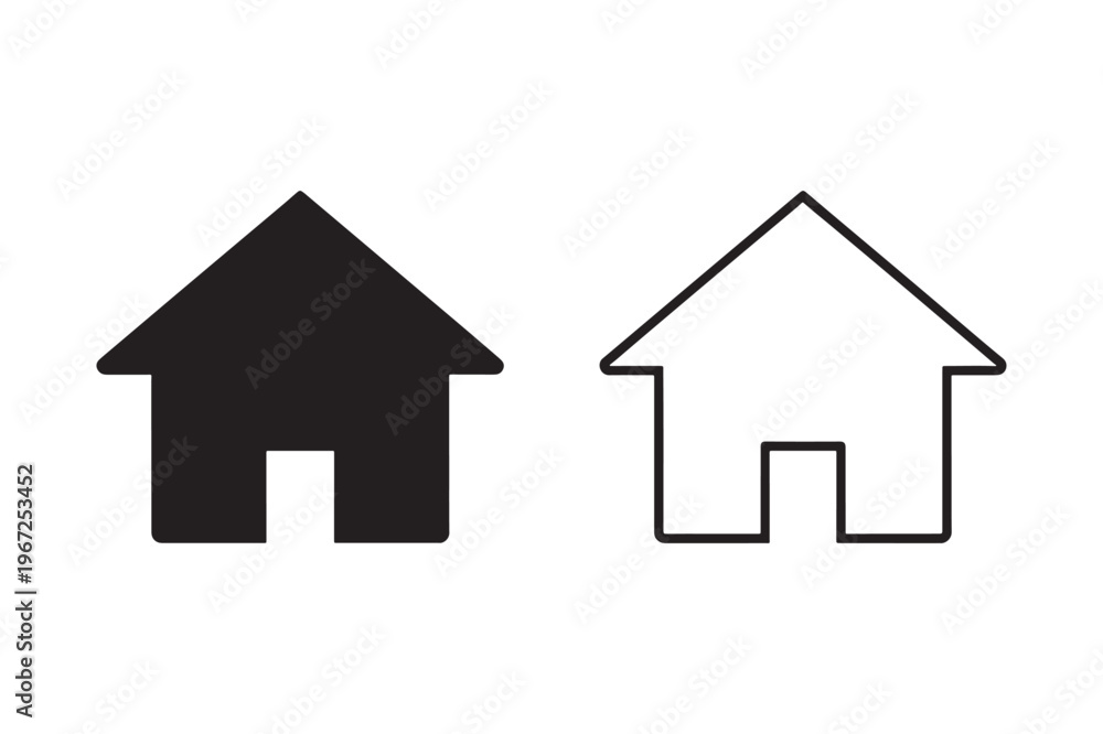 Fototapeta premium Home House Line And Solid Icon Set