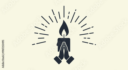 Simple Black Candle Icon Design.