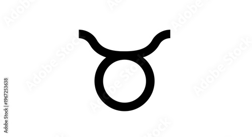 Taurus zodiac sign symbol black isolated on white background conceptual