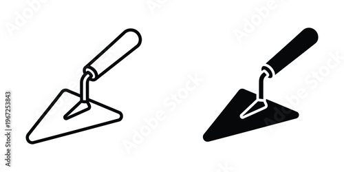 Comparison of a trowel and a masonry trowel with different handle designs