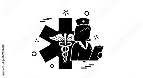 Medical Emergency Response Staff Illustration.
