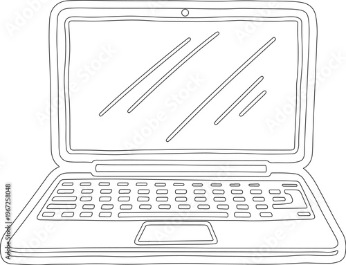 Sketch of a laptop computer a minimalist digital illustration