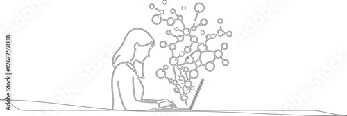 Sketch of a castle on a hillside a detailed line drawing
