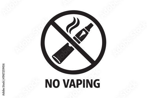 No Vaping Sign Icon On The White background