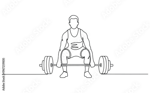 A Man Lifting Weights in a Squat Position for Strength Training and Fitness