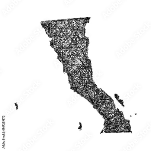 Sketch Baja California outline map design