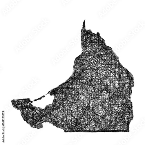 Sketch Campeche outline map design