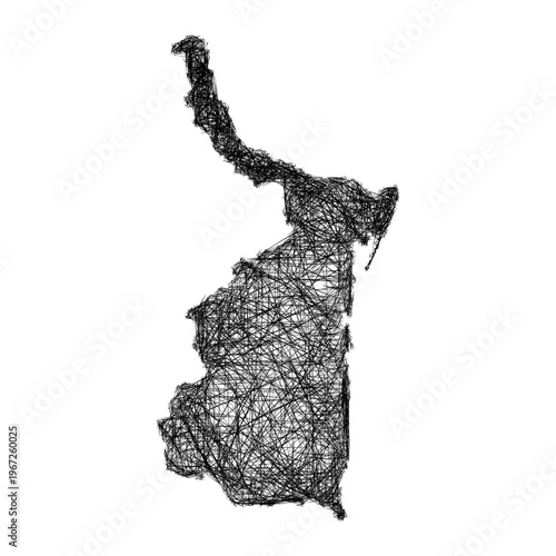 Sketch Tamaulipas outline map design