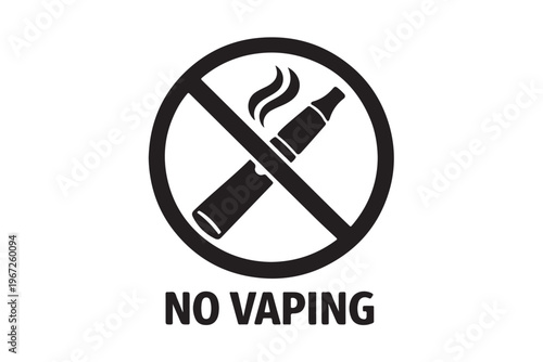 No Vaping Sign Icon On The White background