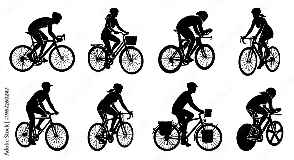 Fototapeta premium Cyclist silhouettes