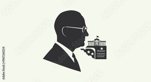 Businessman with glasses and building.