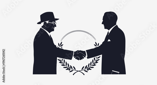 Two businessmen shaking hands in agreement.