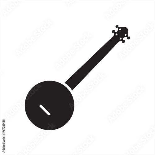  Banjo musical instrument flat icon for music apps and websites