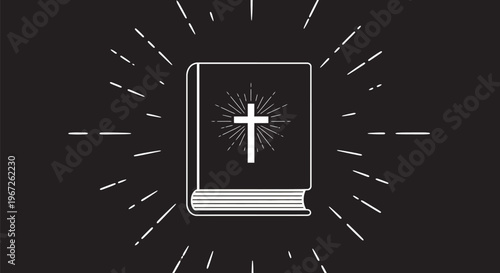 Holy Bible with Cross Symbol.