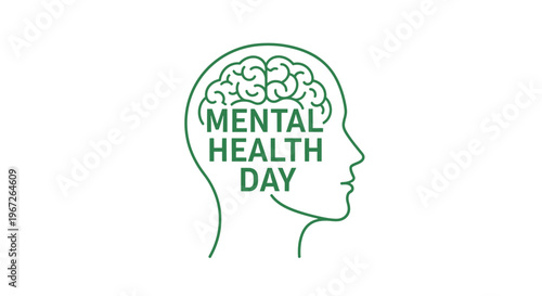 Mental Health Day awareness campaign symbol.