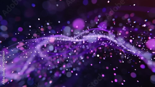 Abstract wave of glowing particles