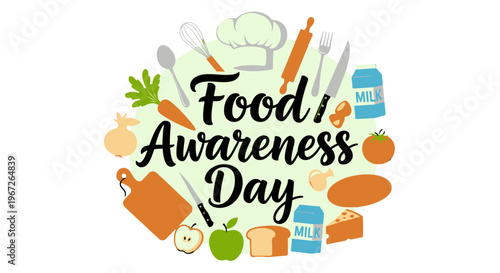 Food Awareness Day colorful illustration.