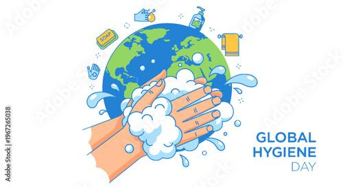 Global Hygiene Day awareness illustration.