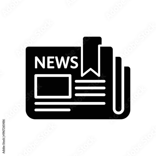 Newspaper Icon with News Text.