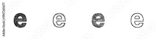 Sketch lowercase e font design set