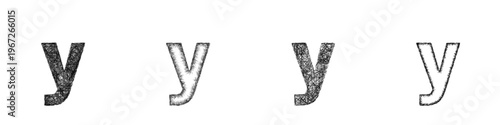 Sketch lowercase y font design set