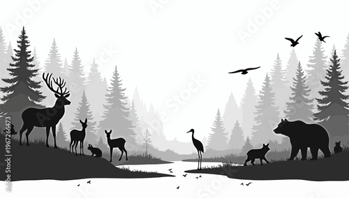 Animal silhouette for environment