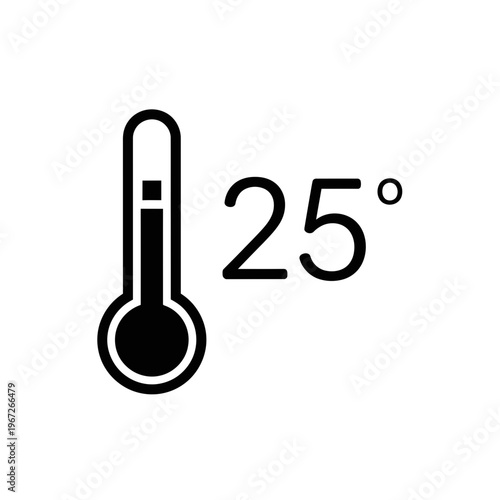 Thermometer with twenty five degrees.