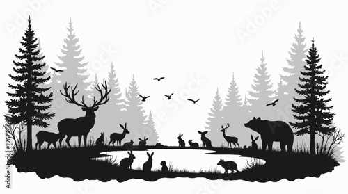 Animal silhouette for environment