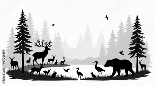 Animal silhouette for environment