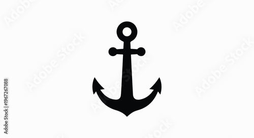 Simple black anchor icon on a white background, representing maritime, nautical, and sailing themes.
