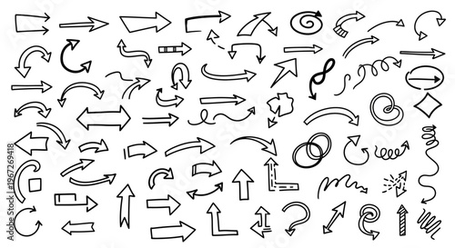 Collection of various drawn arrows.