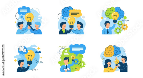 People Thinking Brainstorm Ideas Together.