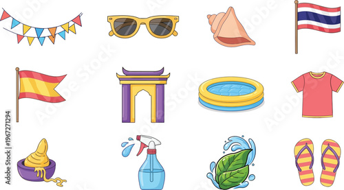 Thailand travel and culture a vibrant collection of icons and symbols