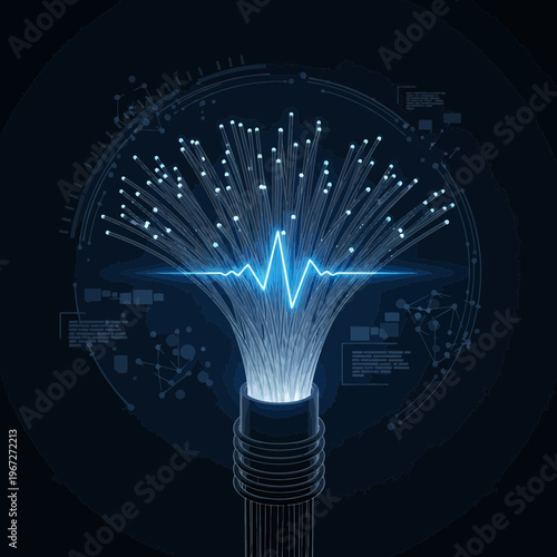 Light Bulb with Electric Pulse Glow.