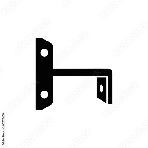 Metal bracket with screw holes 1.