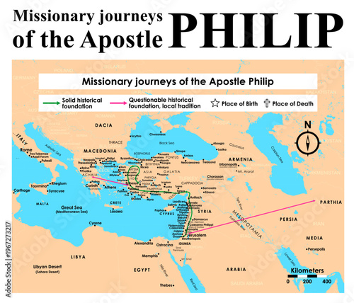 Missionary journeys of the Apostle Philip