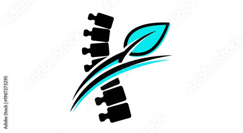 Spine with leaf logo design.
