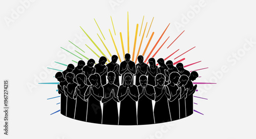 Diverse Group of People Standing Together.